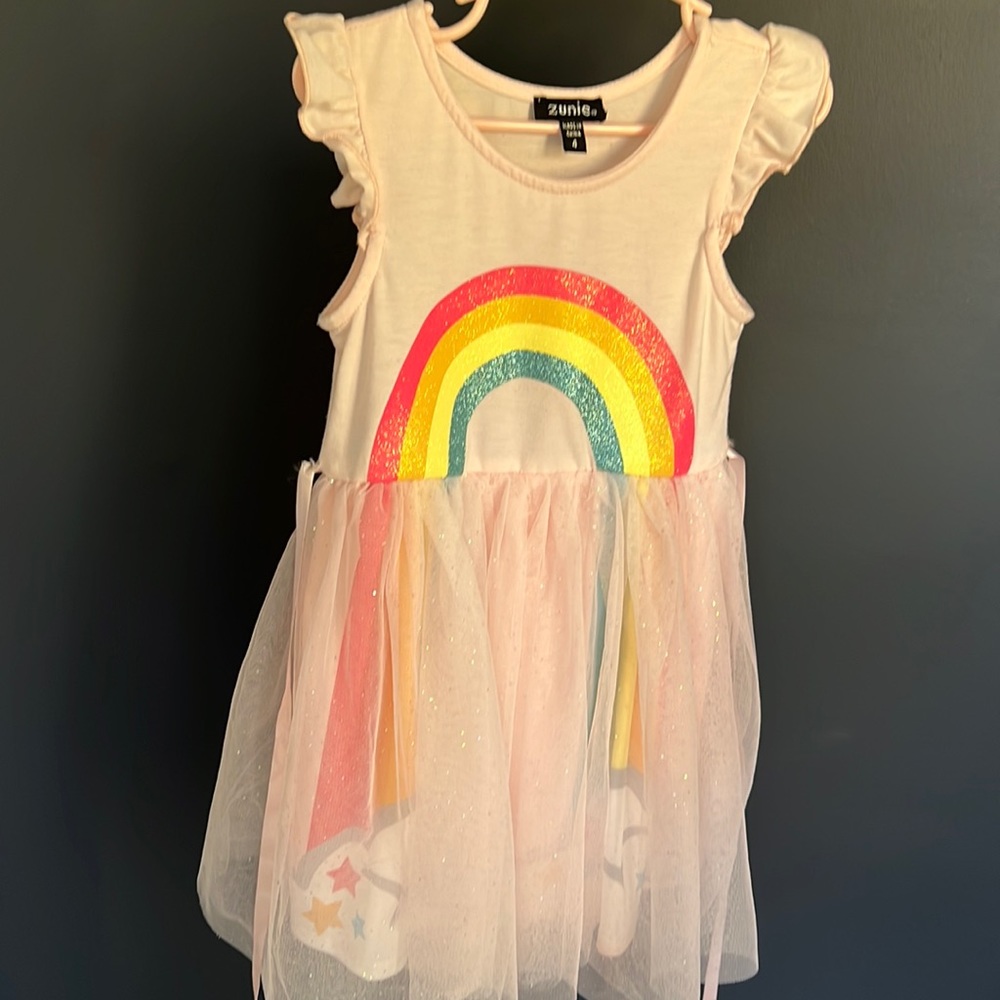 Dress, 4T a unit Rainbow Tulle